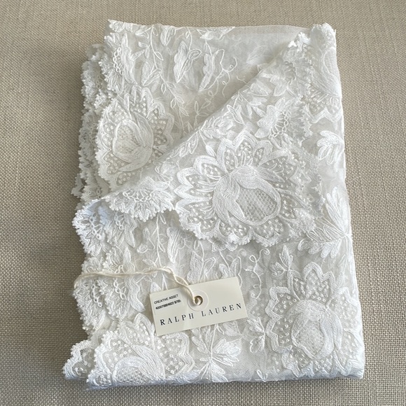 Ralph Lauren Accessories - VINTAGE Ralph Lauren Hand-Embroidered Lace Scarf